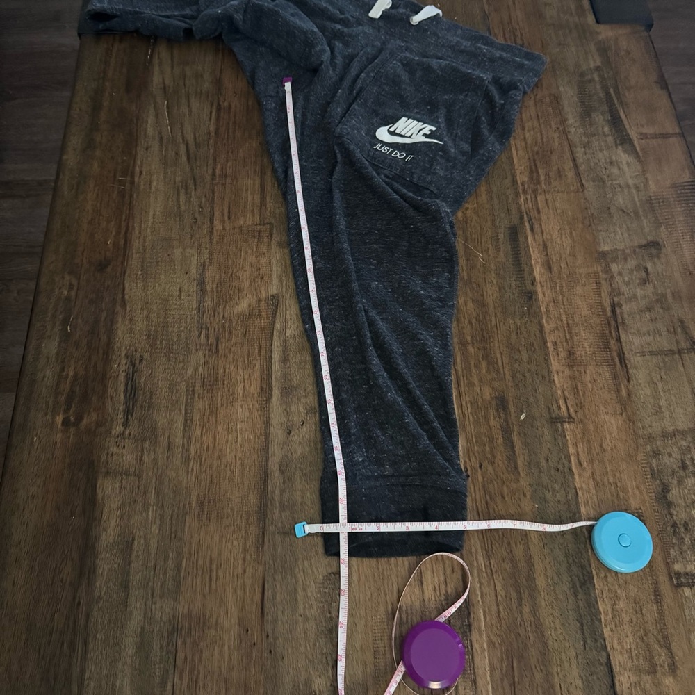 Nike Charcoal Gray Jogger Sweatpants Drawstring Logo Lounge Athletic Size Small - Picture 8 of 12